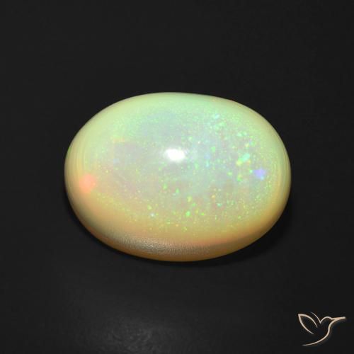 5.11ct طبيعي متعدد الألوان أوبال, بيضوي, نصف شفاف, Photo A