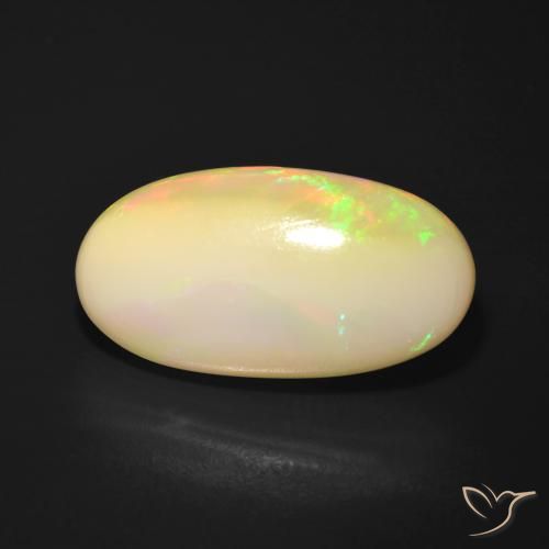 7.25ct طبيعي متعدد الألوان أوبال, بيضوي, نصف شفاف