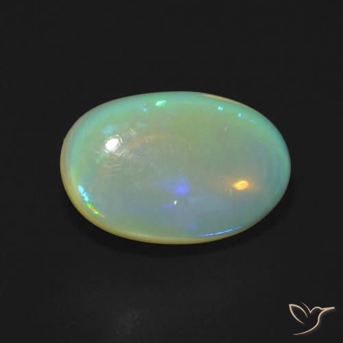 2.95ct طبيعي متعدد الألوان أوبال, بيضوي, شفاف