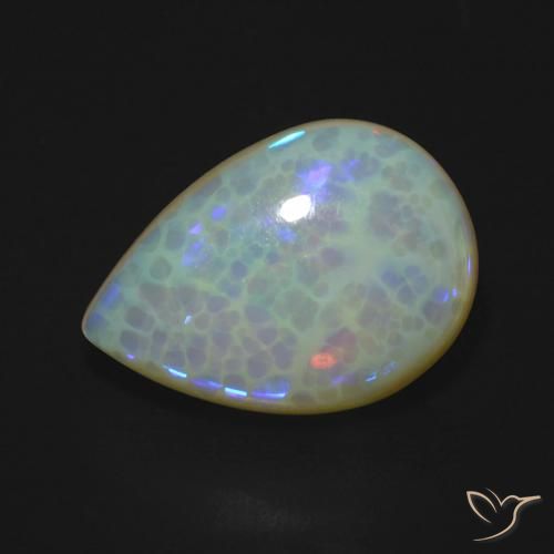 6.18ct طبيعي متعدد الألوان أوبال, شكل الكمثرى, شفاف