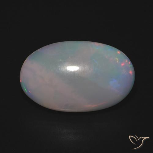 3.93ct طبيعي متعدد الألوان أوبال, بيضوي, نصف شفاف