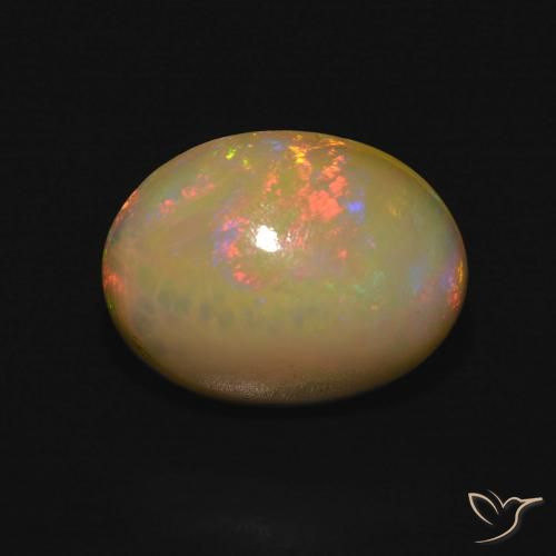 3.96ct طبيعي متعدد الألوان أوبال, بيضوي, نصف شفاف