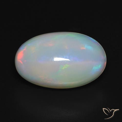 3.02ct طبيعي متعدد الألوان أوبال, بيضوي, شفاف
