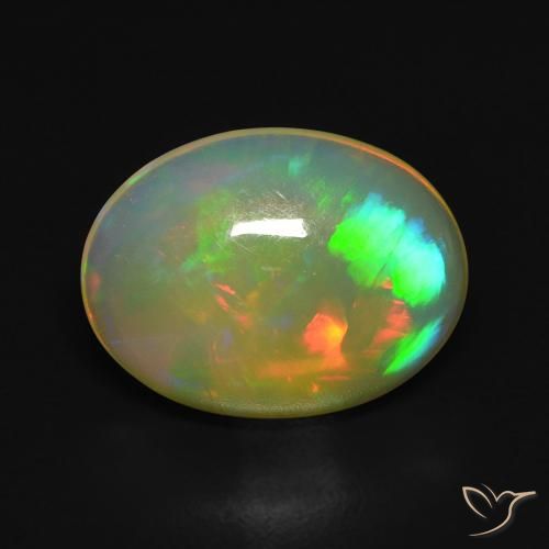 3.07ct طبيعي متعدد الألوان أوبال, بيضوي, شفاف