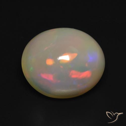 4.97ct طبيعي متعدد الألوان أوبال, بيضوي, نصف شفاف