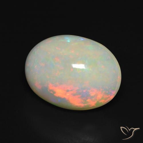 5.15ct طبيعي متعدد الألوان أوبال, بيضوي, نصف شفاف