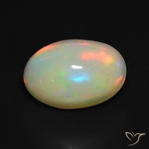 3.67ct طبيعي متعدد الألوان أوبال, بيضوي, شفاف
