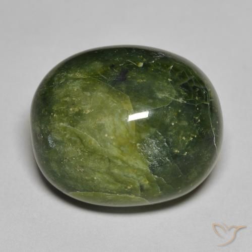 14.20ct طبيعي أخضر ترابى أوبال, بيضوي, غير شفاف