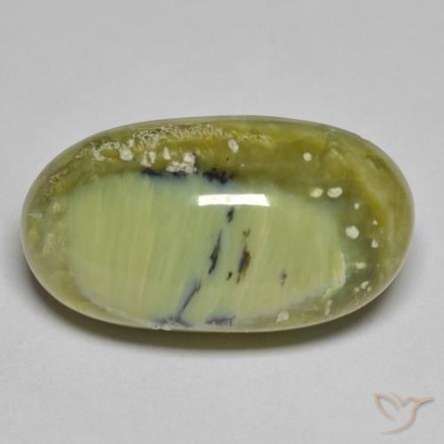 18.73ct طبيعي أخضر مصفر أوبال, بيضوي, غير شفاف
