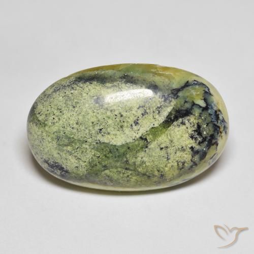 22.52ct طبيعي أخضر مصفر أوبال, بيضوي, غير شفاف