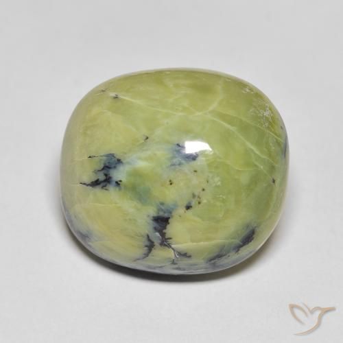 14.28ct طبيعي أخضر مصفر أوبال, بيضوي, غير شفاف
