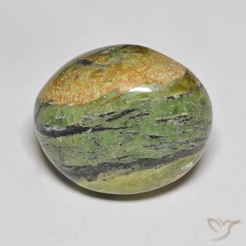 16.51ct طبيعي أخضر ترابى أوبال, بيضوي, غير شفاف