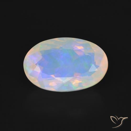 3.34ct طبيعي متعدد الألوان أوبال, بيضوي, شفاف