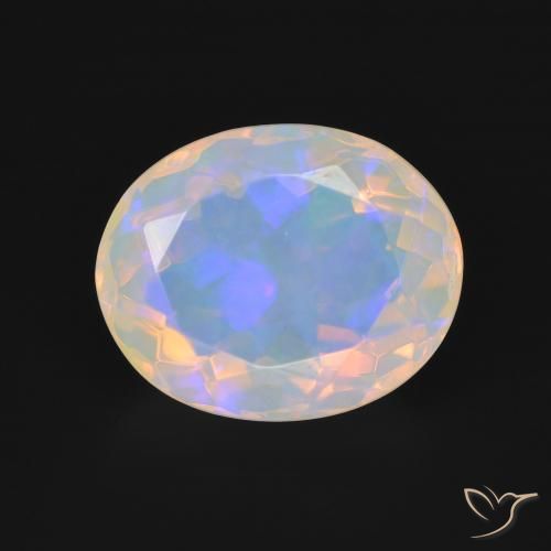 4.02ct طبيعي متعدد الألوان أوبال, بيضوي, شفاف, Photo A