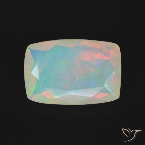 3.02ct طبيعي متعدد الألوان أوبال, وسادة, شفاف