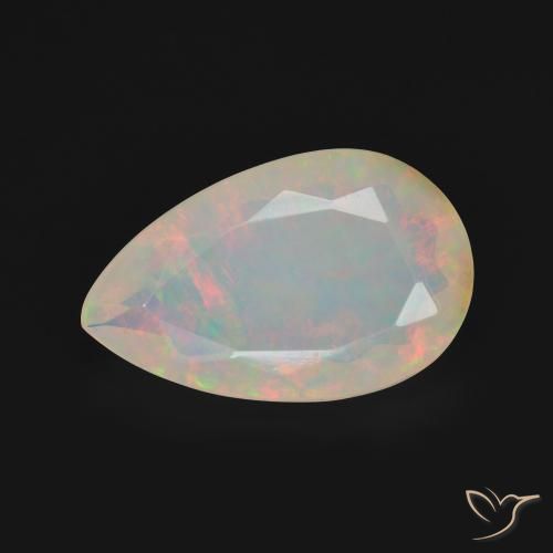 3.50ct طبيعي متعدد الألوان أوبال, شكل الكمثرى, شفاف
