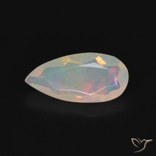 0.76ct طبيعي متعدد الألوان أوبال, شكل الكمثرى, شفاف