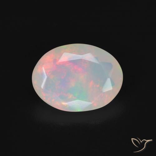 1.42ct طبيعي متعدد الألوان أوبال, بيضوي, شفاف