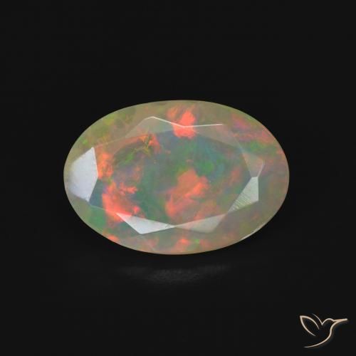 1.73ct طبيعي متعدد الألوان أوبال, بيضوي, شفاف
