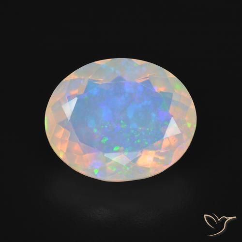 4.32ct طبيعي متعدد الألوان أوبال, بيضوي, شفاف