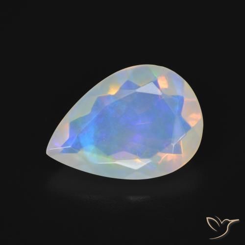 3.01ct طبيعي متعدد الألوان أوبال, شكل الكمثرى, شفاف, Photo A
