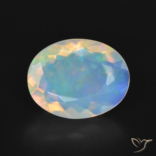 2.76ct طبيعي متعدد الألوان أوبال, بيضوي, شفاف