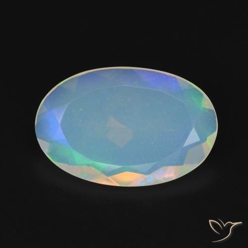 3.40ct طبيعي متعدد الألوان أوبال, بيضوي, شفاف