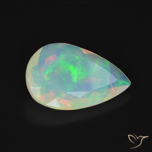 2.54ct طبيعي متعدد الألوان أوبال, شكل الكمثرى, شفاف