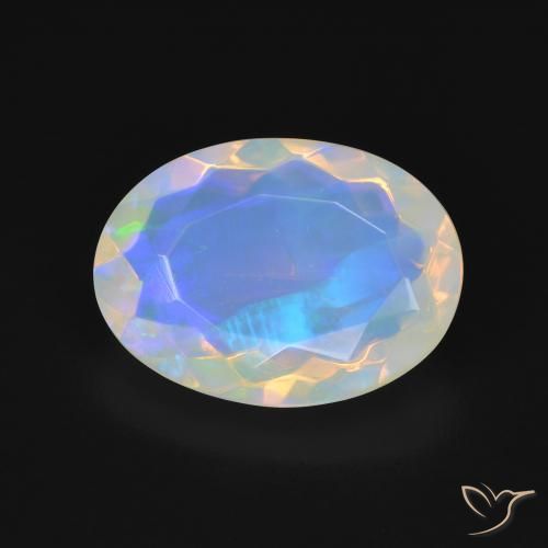 4.41ct طبيعي متعدد الألوان أوبال, بيضوي, شفاف