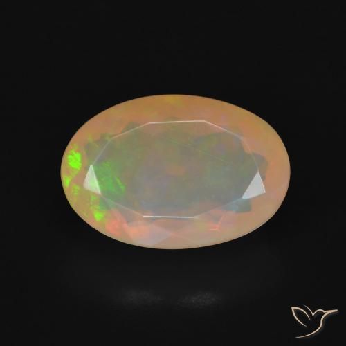 3.78ct طبيعي متعدد الألوان أوبال, بيضوي, شفاف