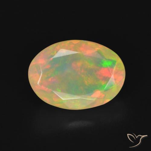 1.75ct طبيعي متعدد الألوان أوبال, بيضوي, شفاف