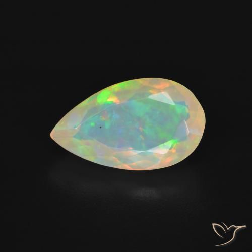 2.35ct طبيعي متعدد الألوان أوبال, شكل الكمثرى, شفاف