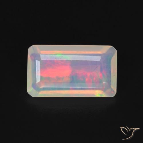 1.35ct طبيعي متعدد الألوان أوبال, ثمانى / قصة زمرد, شفاف, Photo A