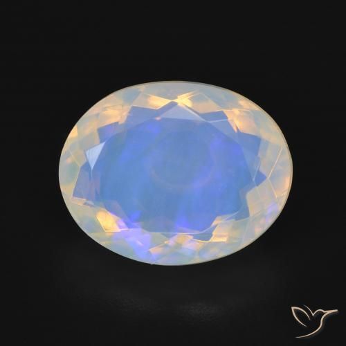 4.17ct طبيعي متعدد الألوان أوبال, بيضوي, شفاف
