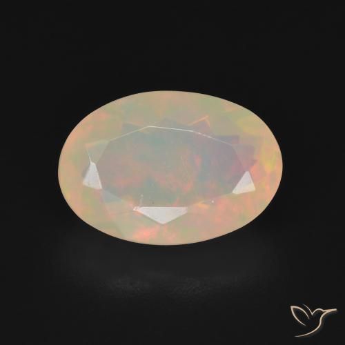 2.89ct طبيعي متعدد الألوان أوبال, بيضوي, شفاف