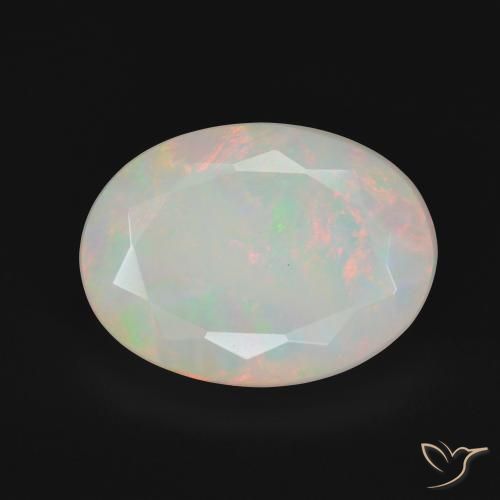 5.28ct طبيعي متعدد الألوان أوبال, بيضوي, غير شفاف, Photo A