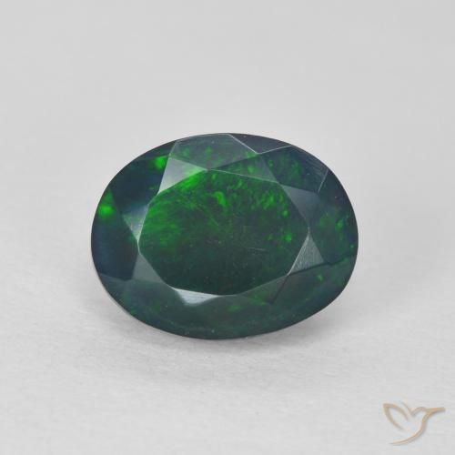 1.37ct طبيعي متعدد الألوان أوبال, بيضوي, نصف شفاف