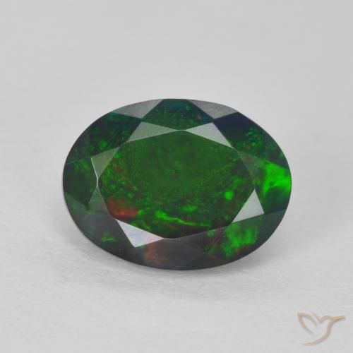 1.70ct طبيعي متعدد الألوان أوبال, بيضوي, نصف شفاف