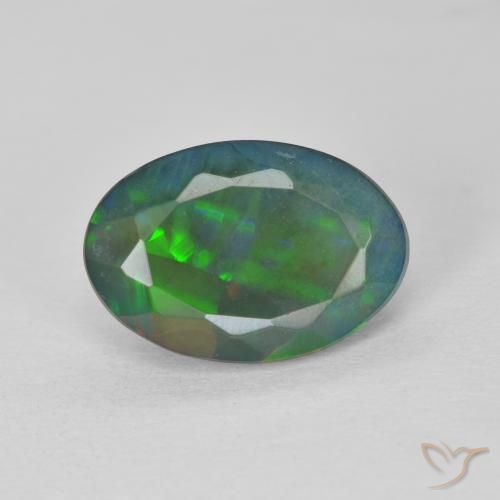 2.05ct طبيعي متعدد الألوان أوبال, بيضوي, نصف شفاف