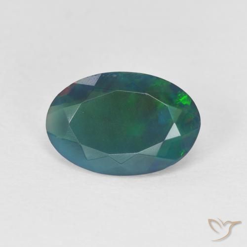 1.09ct طبيعي متعدد الألوان أوبال, بيضوي, شفاف