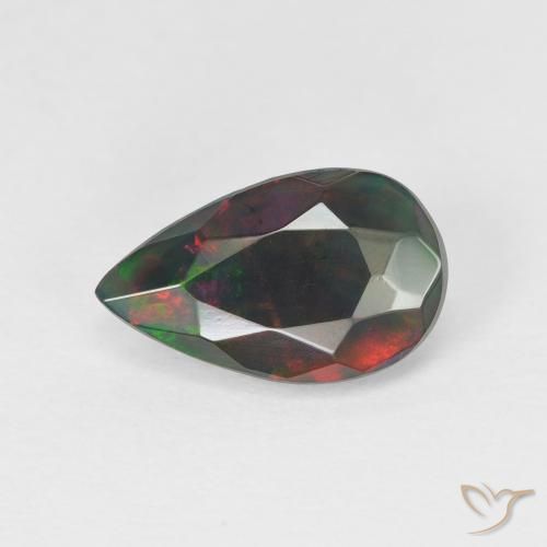 1.11ct طبيعي متعدد الألوان أوبال, شكل الكمثرى, نصف شفاف