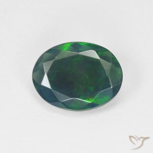 1.13ct طبيعي متعدد الألوان أوبال, بيضوي, نصف شفاف