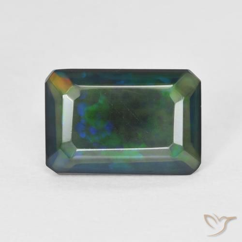 1.70ct طبيعي متعدد الألوان أوبال, قص الزمرد, نصف شفاف
