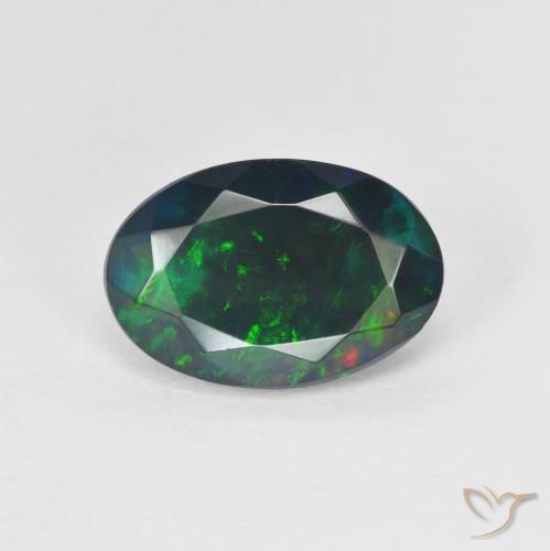 1.62ct طبيعي متعدد الألوان أوبال, بيضوي, نصف شفاف