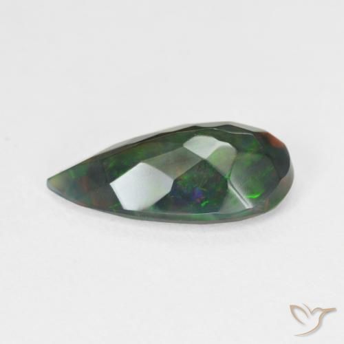 أوبال متعدد الألوان طبيعي، شكل الكمثرى، 2.06 قيراط، نصف شفاف