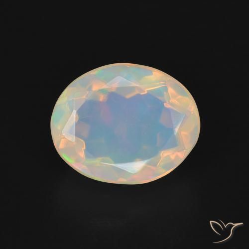1.75ct طبيعي متعدد الألوان أوبال, بيضوي, شفاف