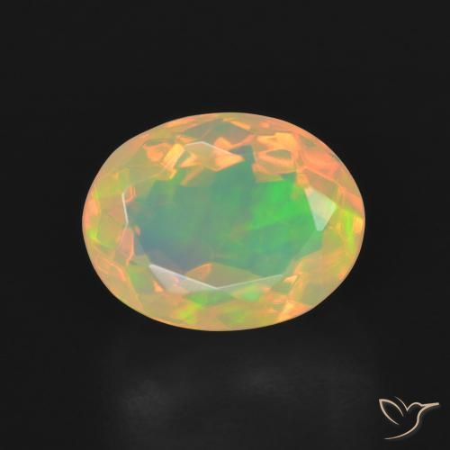 2.34ct طبيعي متعدد الألوان أوبال, بيضوي, شفاف