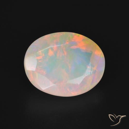 2.57ct طبيعي متعدد الألوان أوبال, بيضوي, نصف شفاف