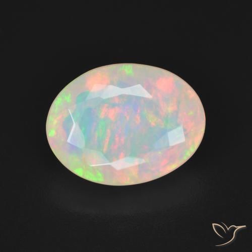 2.36ct طبيعي متعدد الألوان أوبال, بيضوي, نصف شفاف