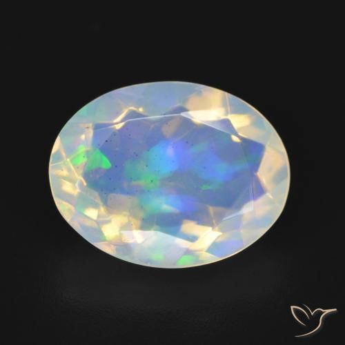 3.60ct طبيعي متعدد الألوان أوبال, بيضوي, شفاف